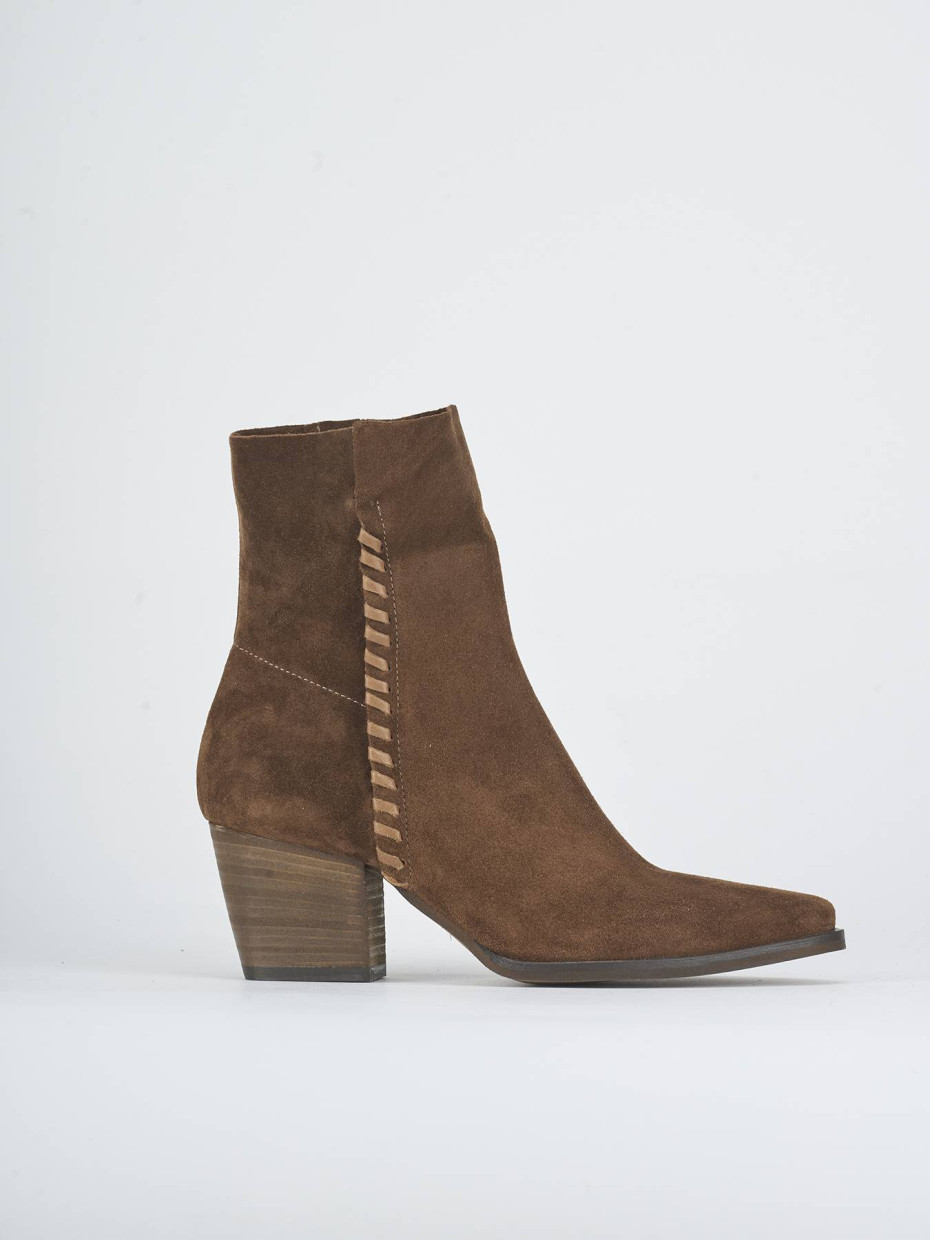 Stivaletti tacco 6cm camoscio testa