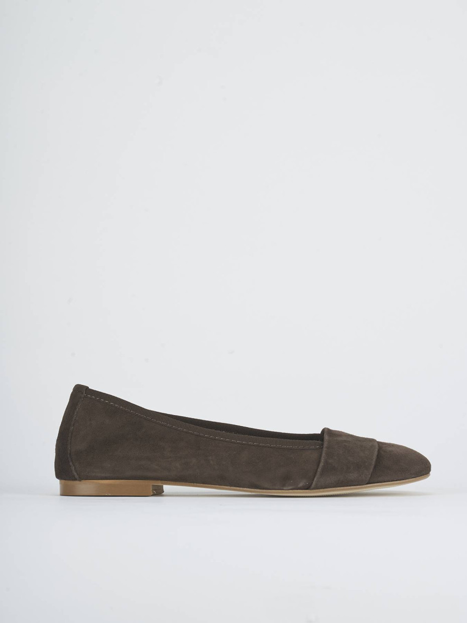 Ballerine tacco 1cm camoscio testa