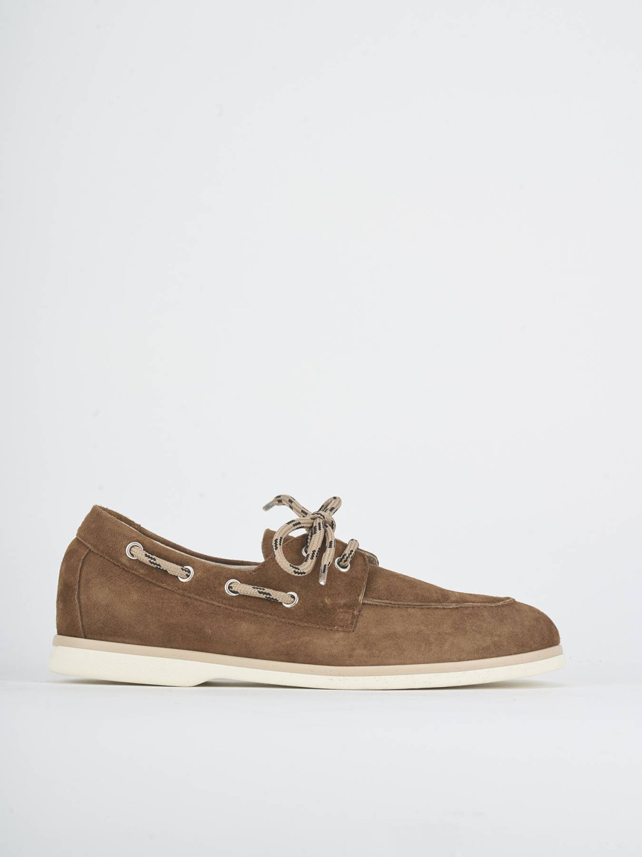 Mocassini tacco 1cm camoscio marrone