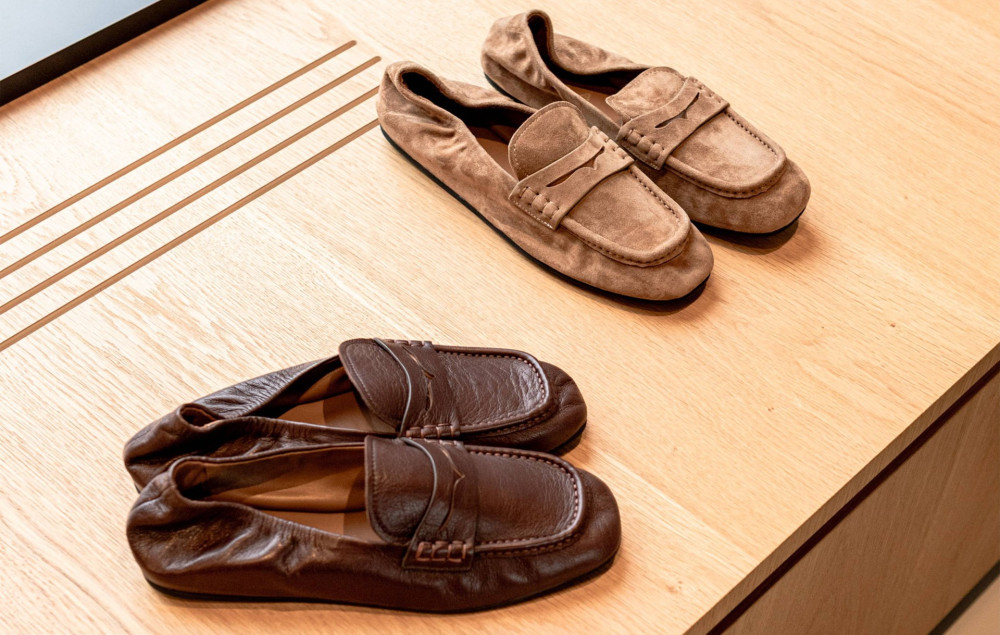 Mocasines tacón 1 cm marrón ante