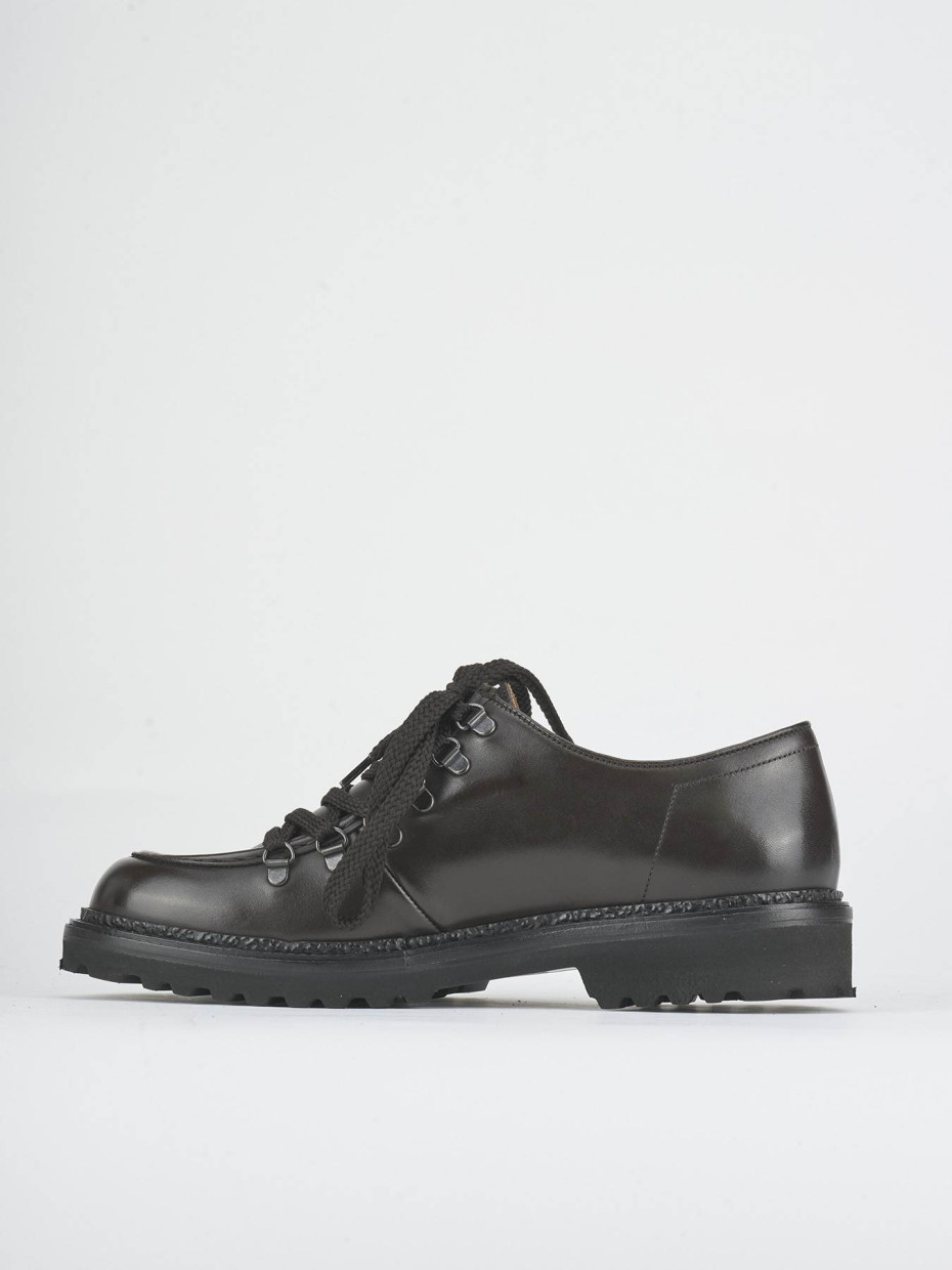 Lace-up shoes dark brown leather