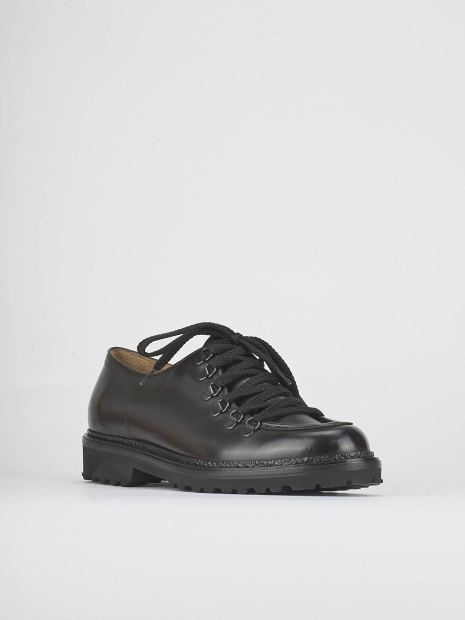 Lace-up shoes dark brown leather
