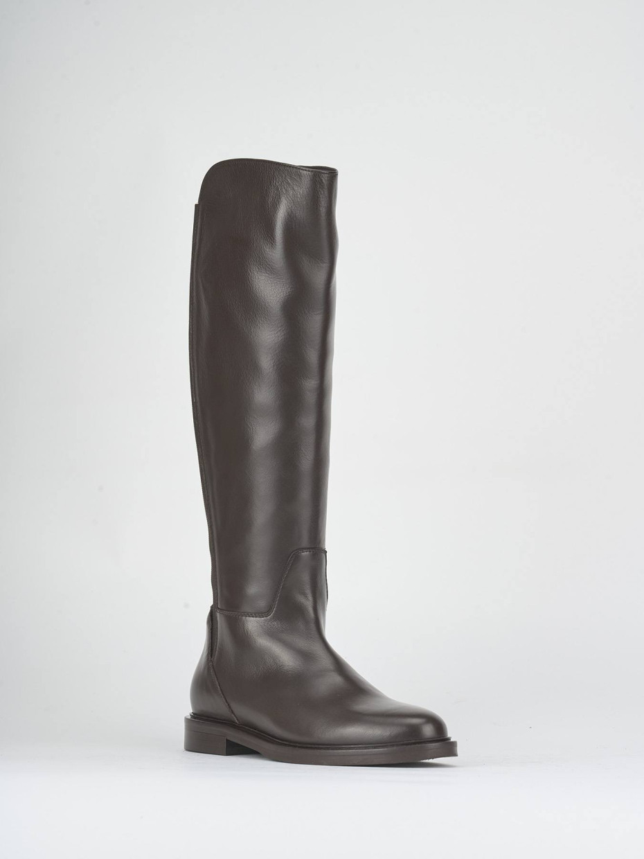 Stivali tacco 2cm pelle testa