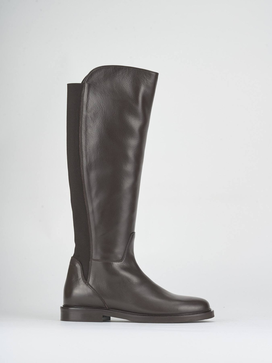 Stivali tacco 2cm pelle testa