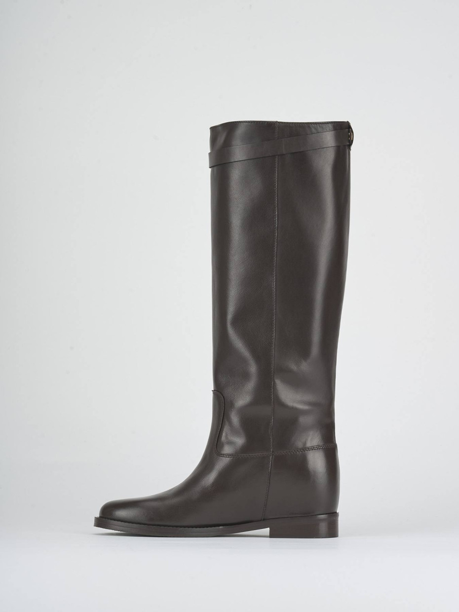 Stivali tacco 2cm pelle testa