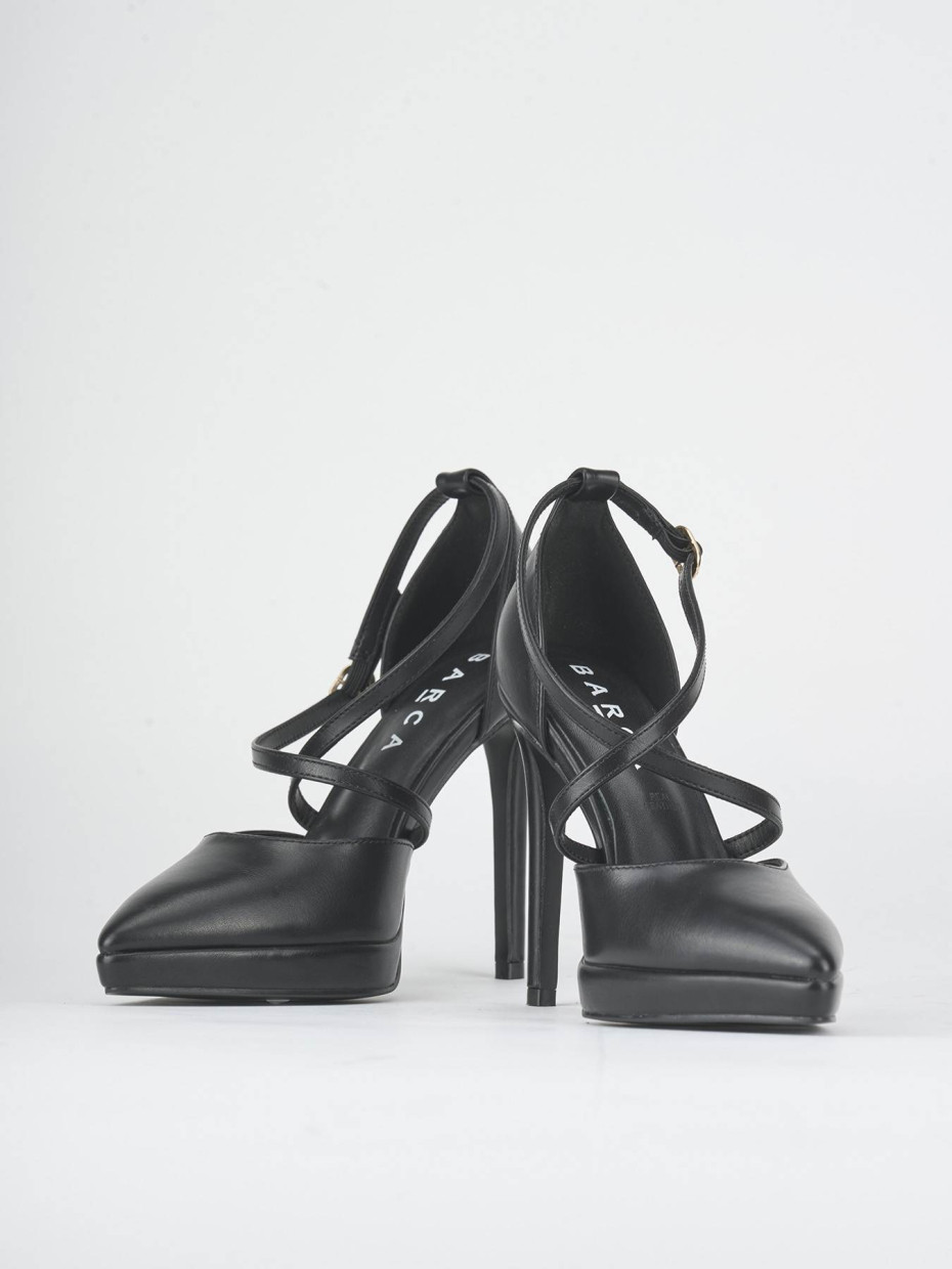 Pumps heel 11 cm black susteinable leather