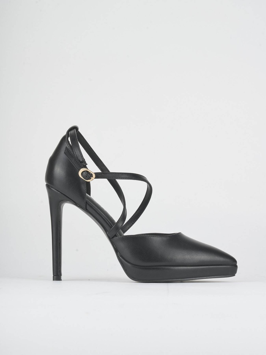 Pumps heel 11 cm black susteinable leather