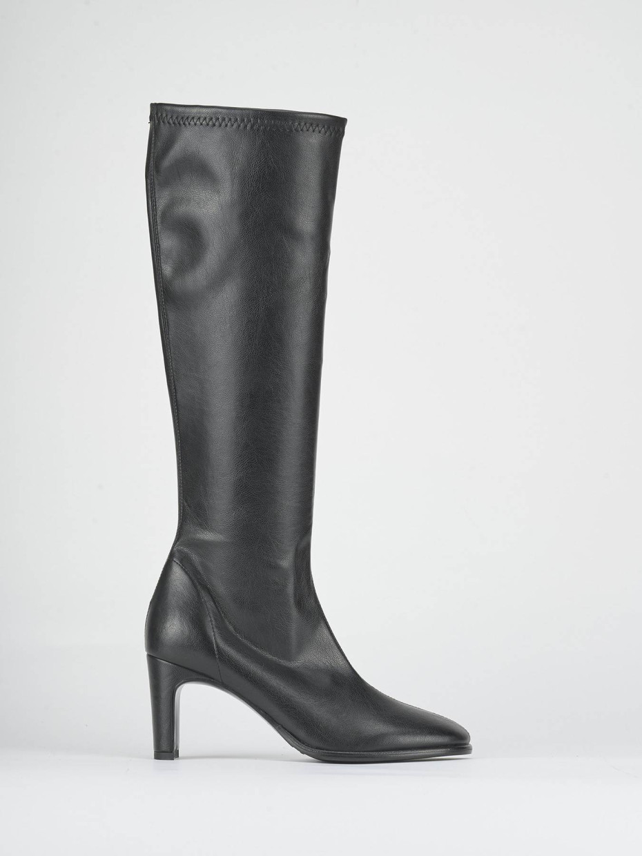 Stivali tacco 8cm pelle nero