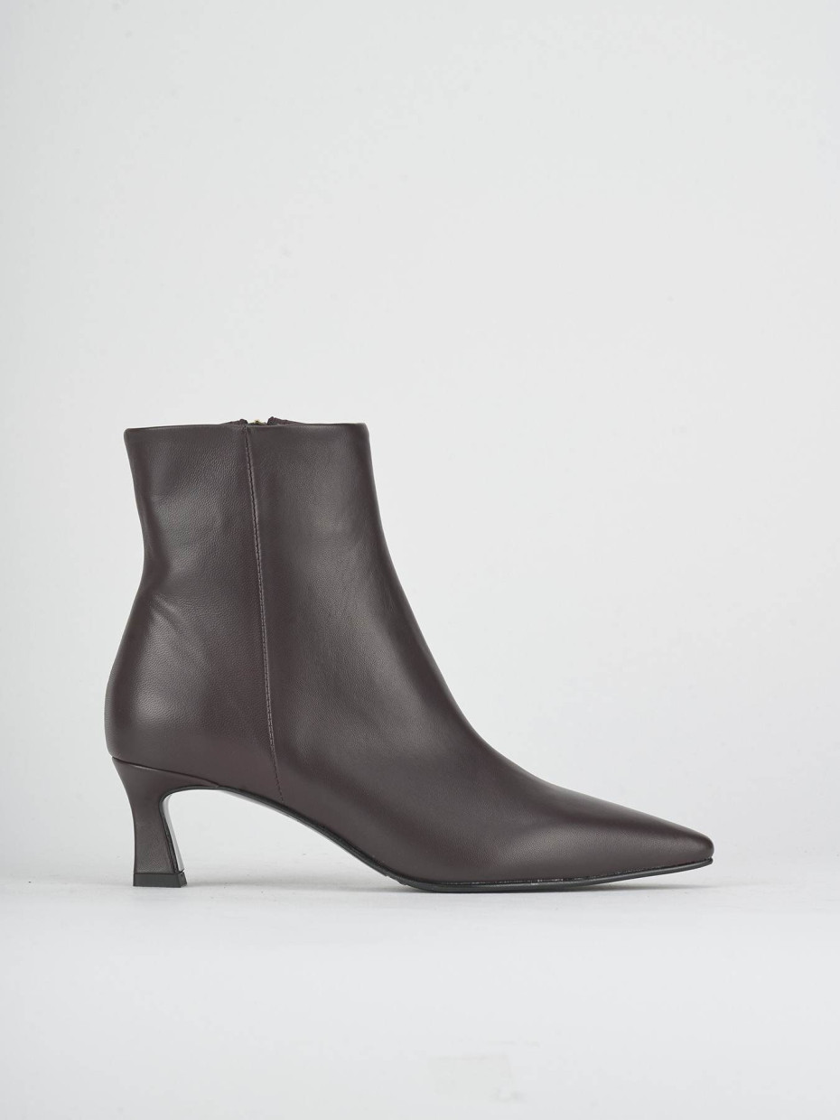 High heel ankle boots heel 6 cm bordeaux leather