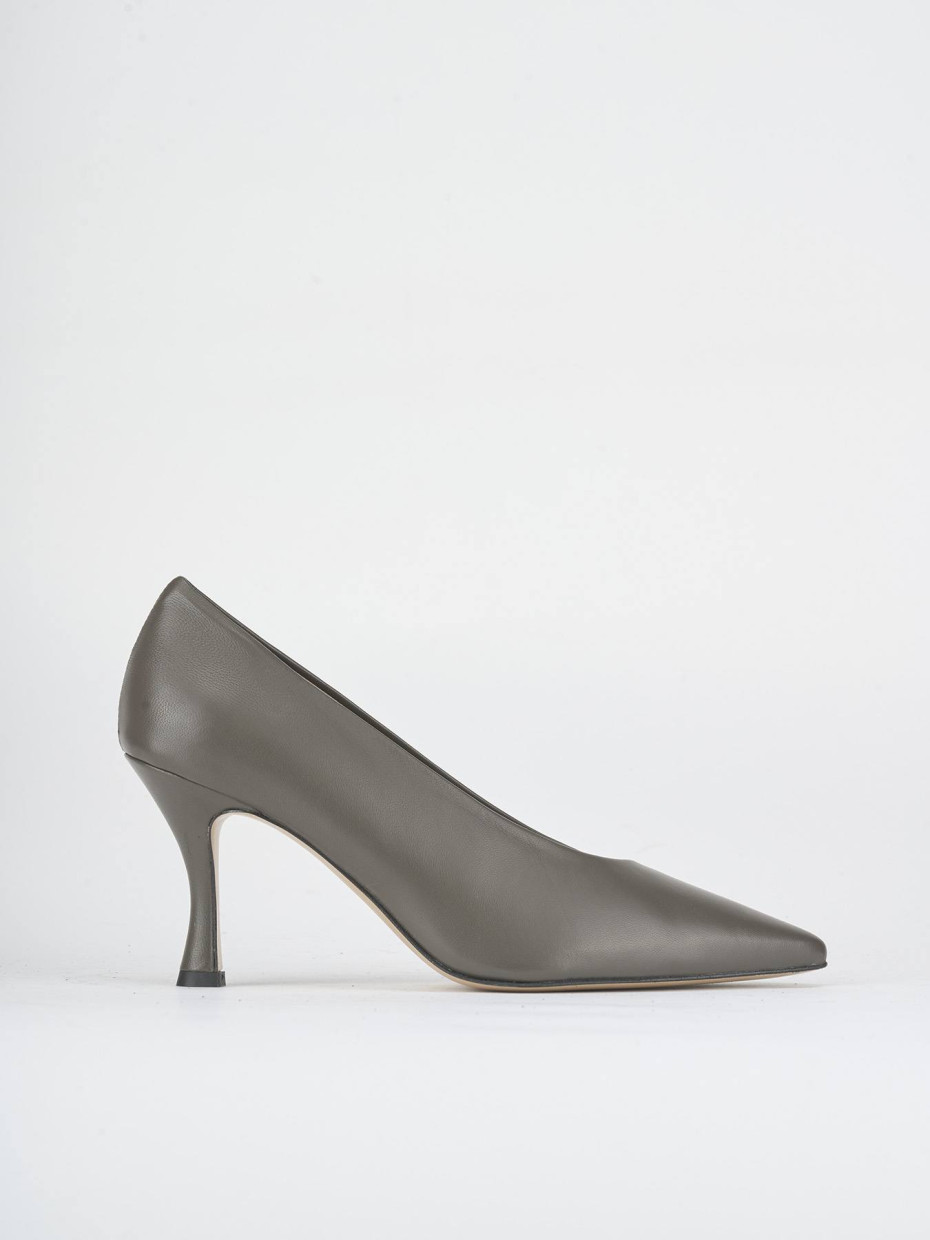 Décolleté tacco 7cm pelle grigio