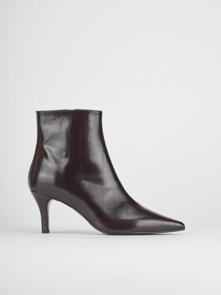 High heel ankle boots heel 6 cm bordeaux leather