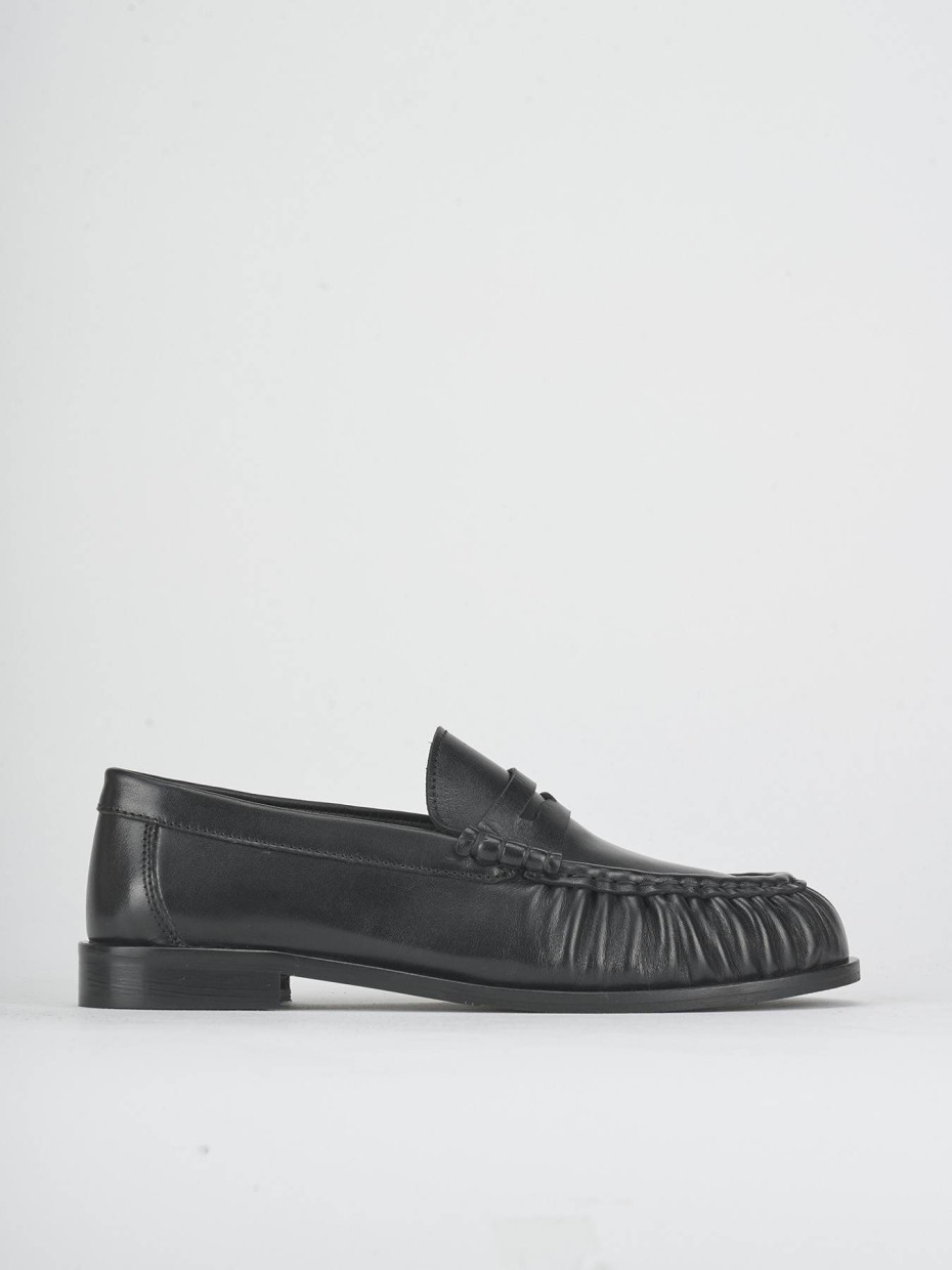 Mocassini tacco 1cm pelle nero