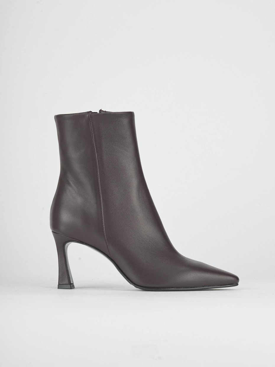 High heel ankle boots heel 8 cm bordeaux leather