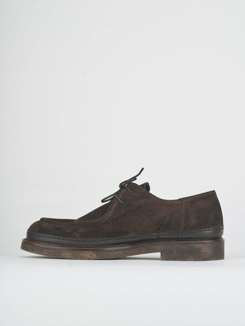 Lace-up shoes dark brown suede