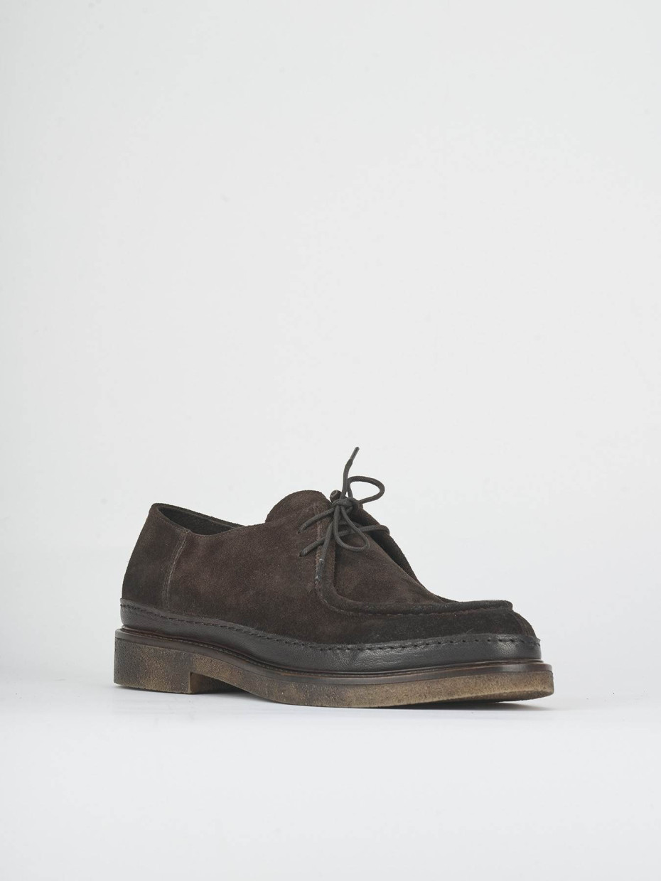 Lace-up shoes dark brown suede