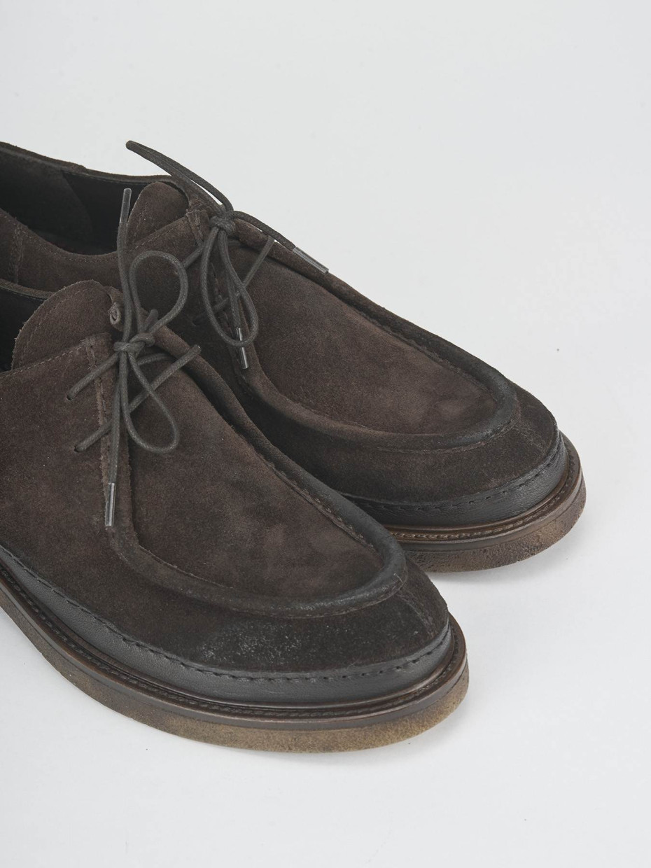 Lace-up shoes dark brown suede