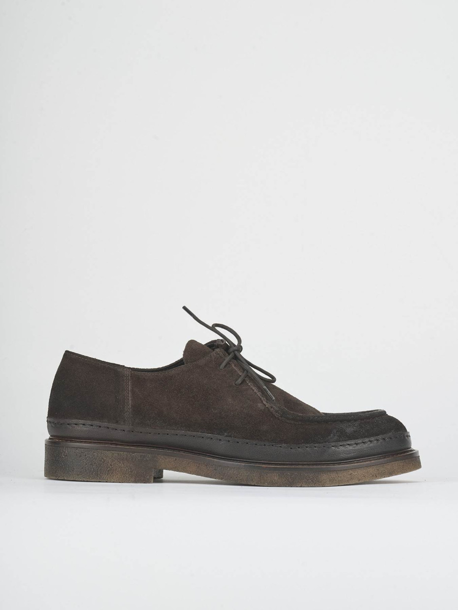 Lace-up shoes dark brown suede