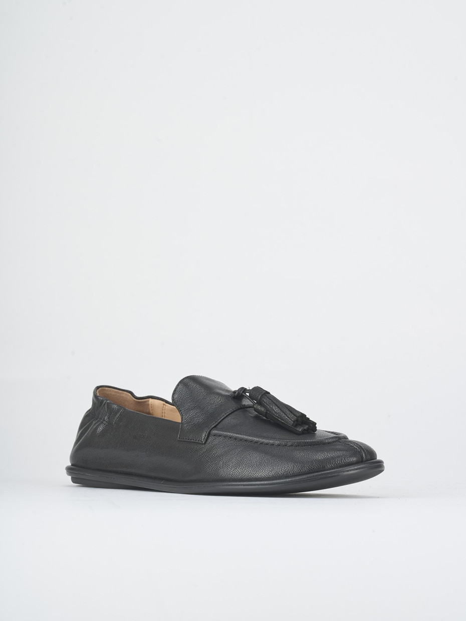 Mocassini tacco 1cm pelle nero
