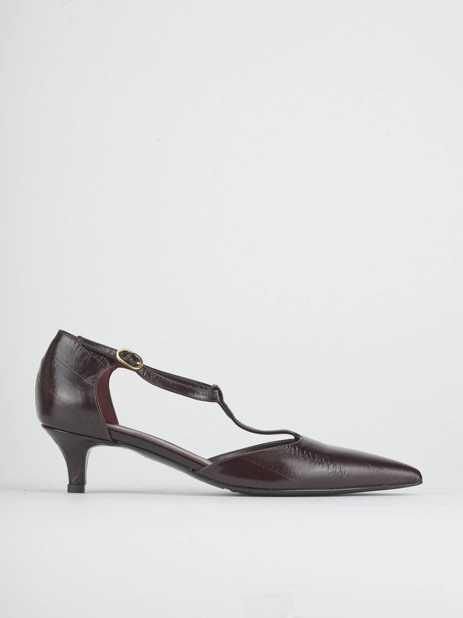 Zapatos de salón tacón 5 cm burdeos anguilla