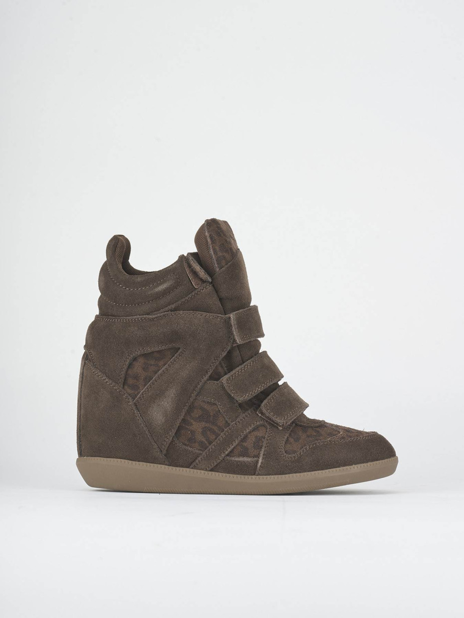Sneakers tacco 1cm camoscio sostenible testa