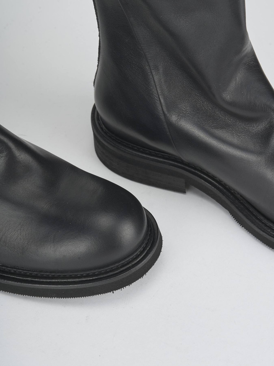 Stivaletti tacco 2cm pelle nero