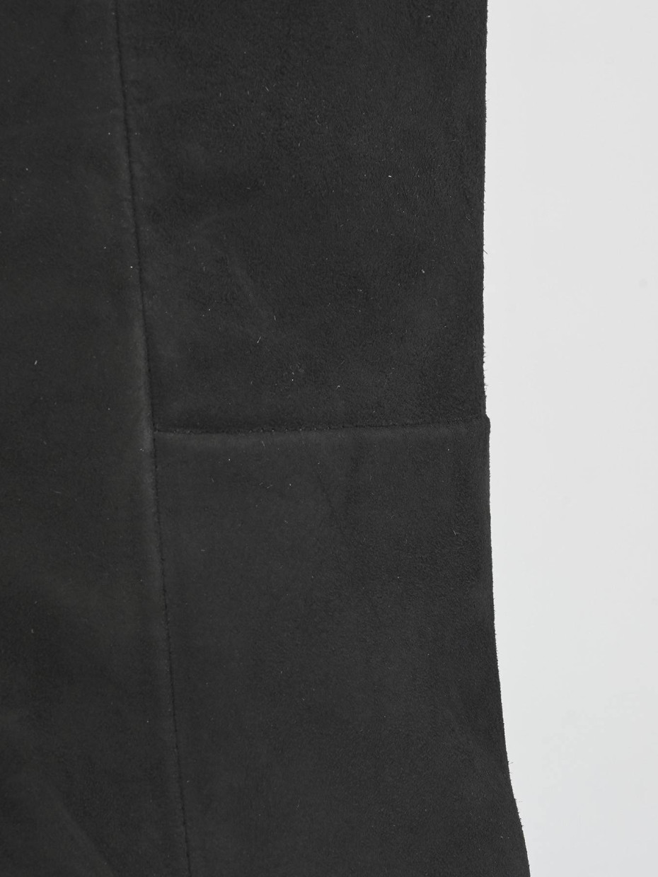 Stivali tacco 7cm camoscio nero