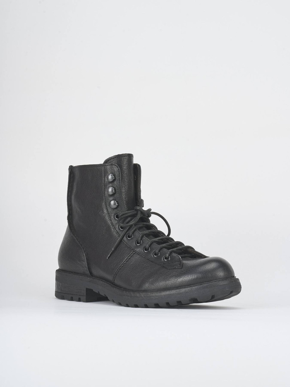 Botas militares negro cuero