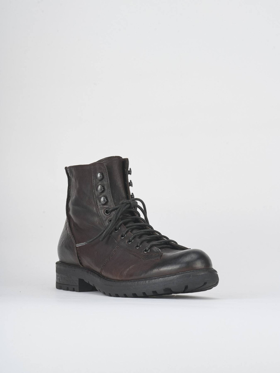 Combat boots dark brown leather