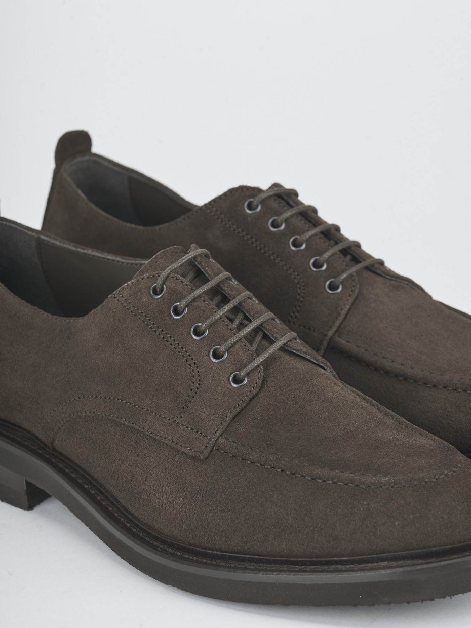 Lace-up shoes dark brown suede