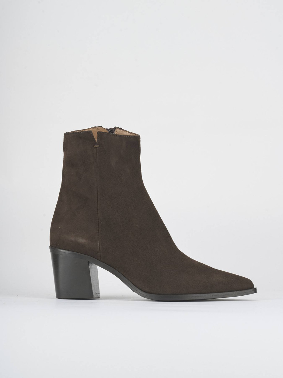 Stivaletti tacco 6cm camoscio testa