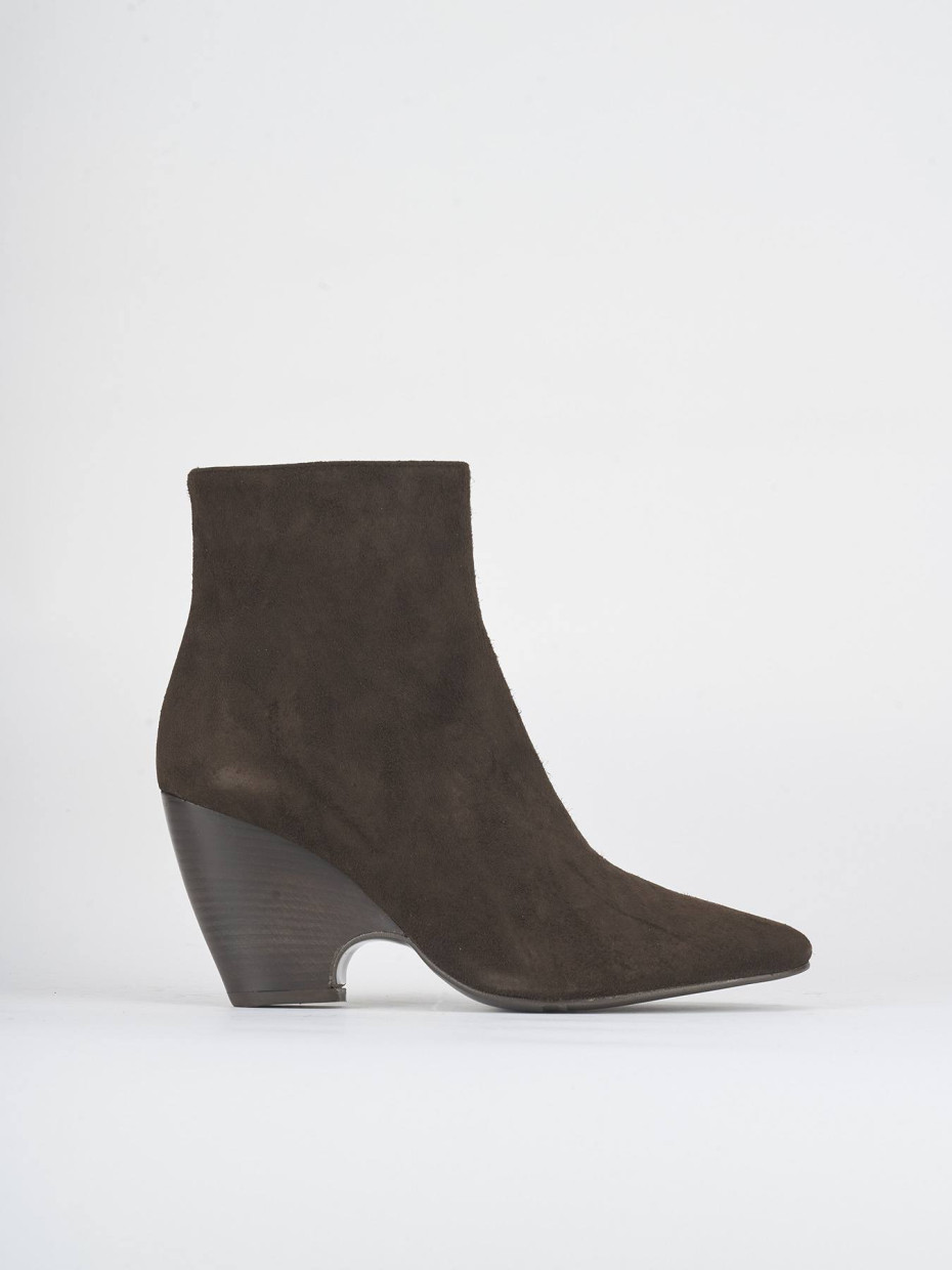 Stivaletti tacco 8cm camoscio testa