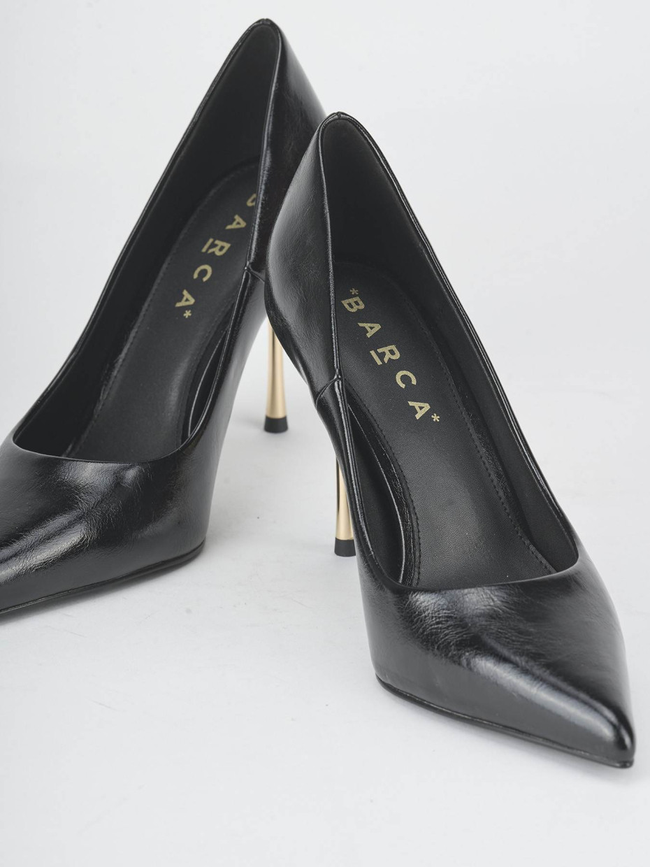 Décolleté tacco 8cm pelle sostenibile nero