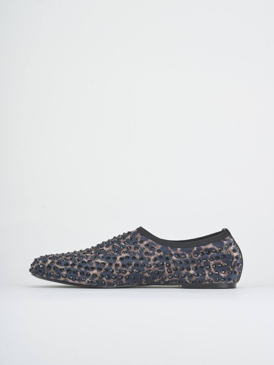 Ballerine tacco 1cm tessuto multicolor