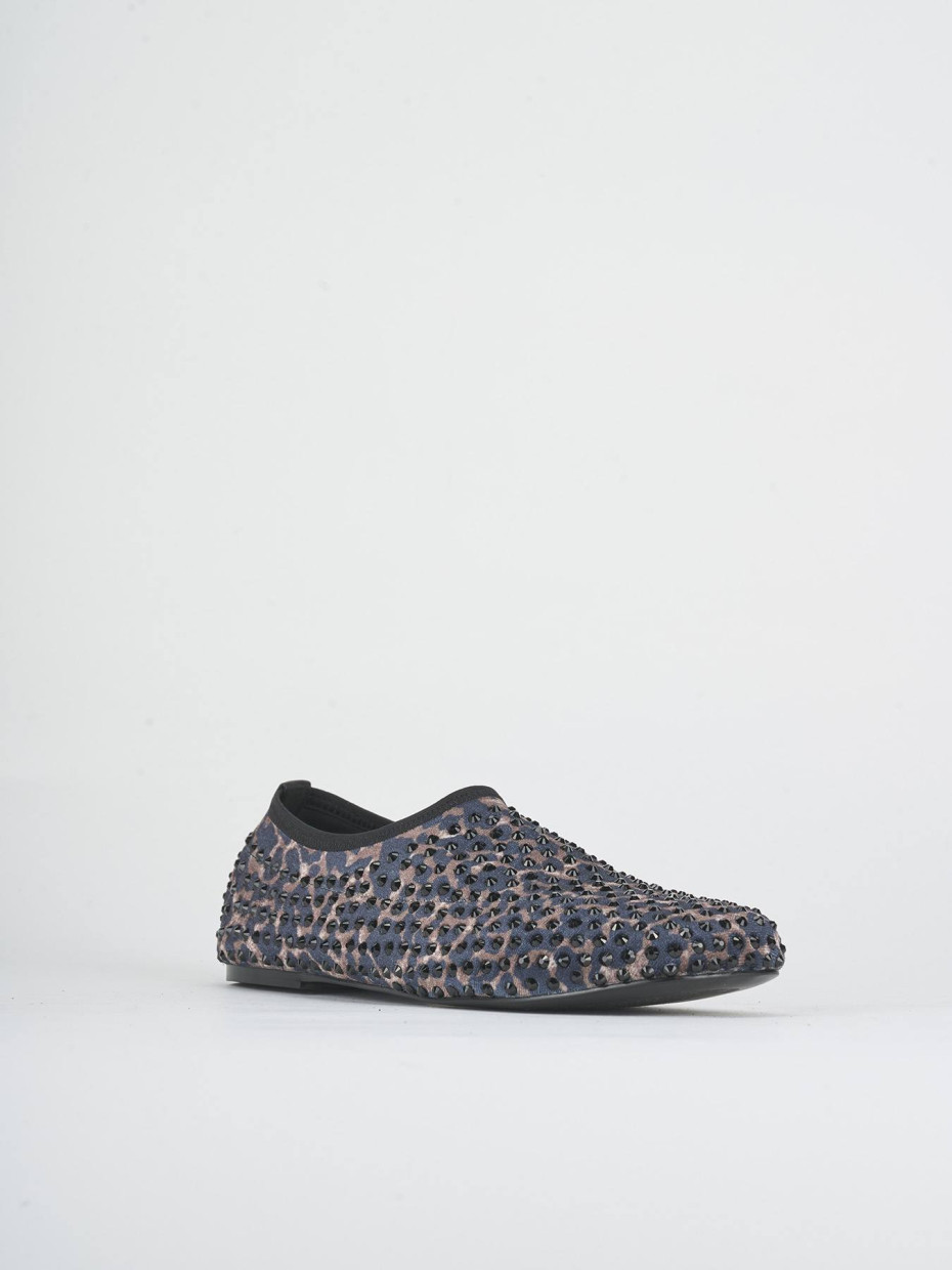 Ballerine tacco 1cm tessuto multicolor