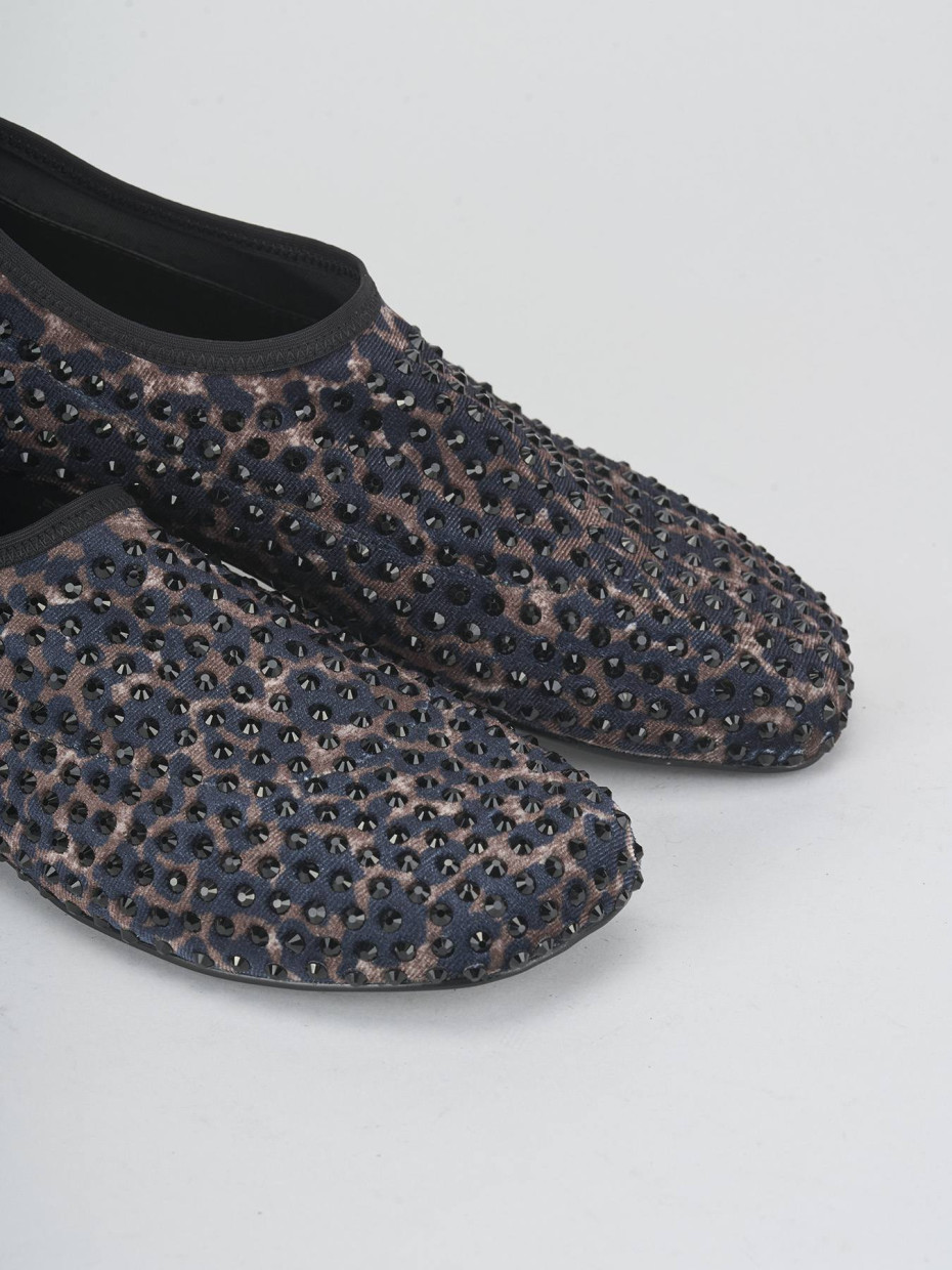 Ballerine tacco 1cm tessuto multicolor