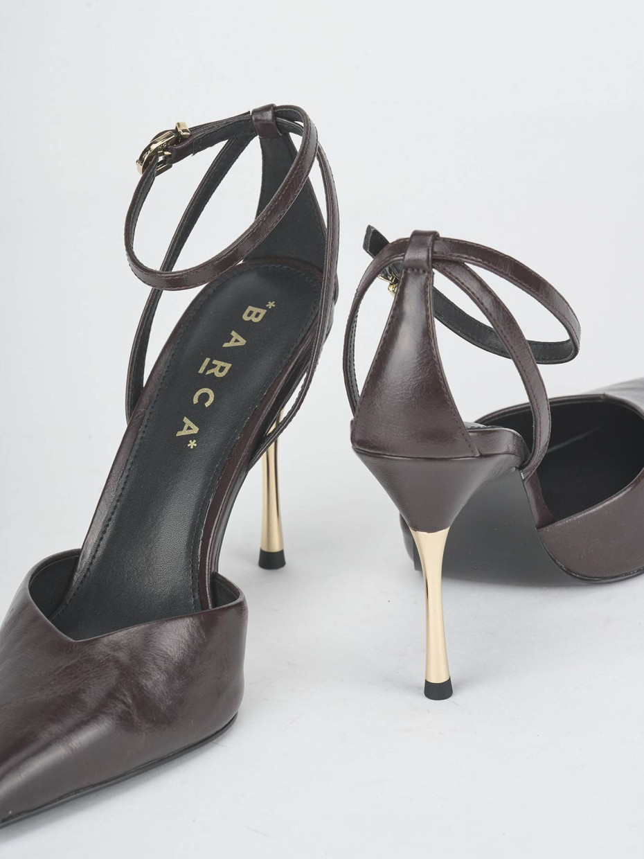 Décolleté tacco 9cm pelle sostenibile bordo'