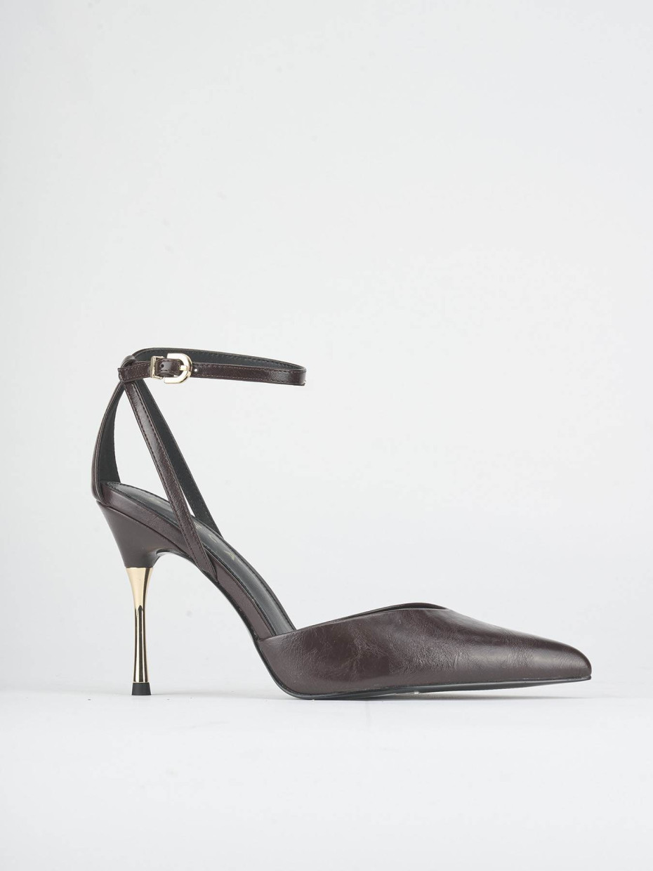 Décolleté tacco 9cm pelle sostenibile bordo'