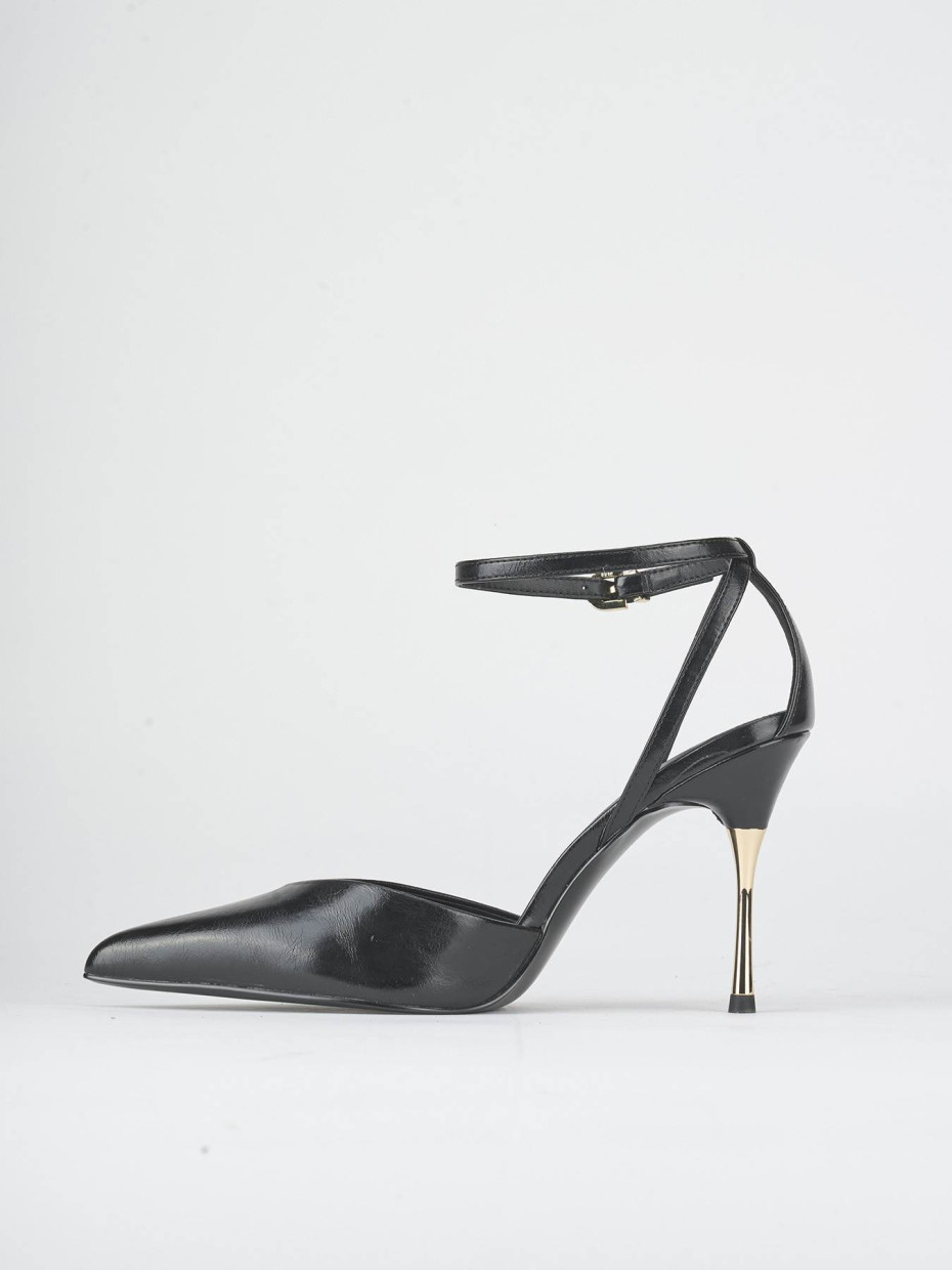 Décolleté tacco 9cm pelle sostenibile nero