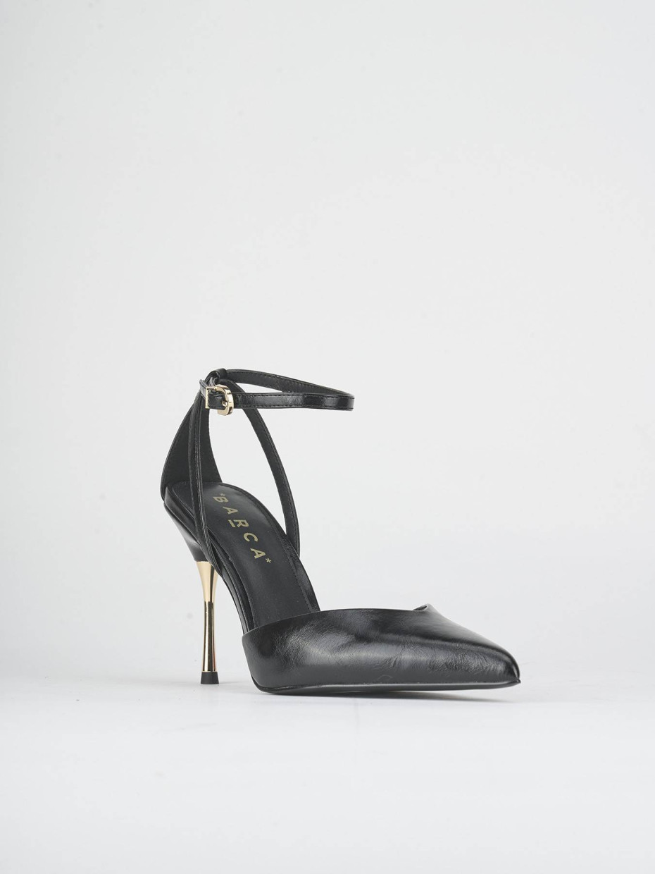 Décolleté tacco 9cm pelle sostenibile nero