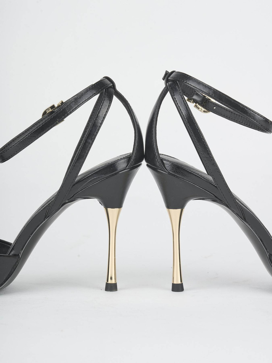 Décolleté tacco 9cm pelle sostenibile nero
