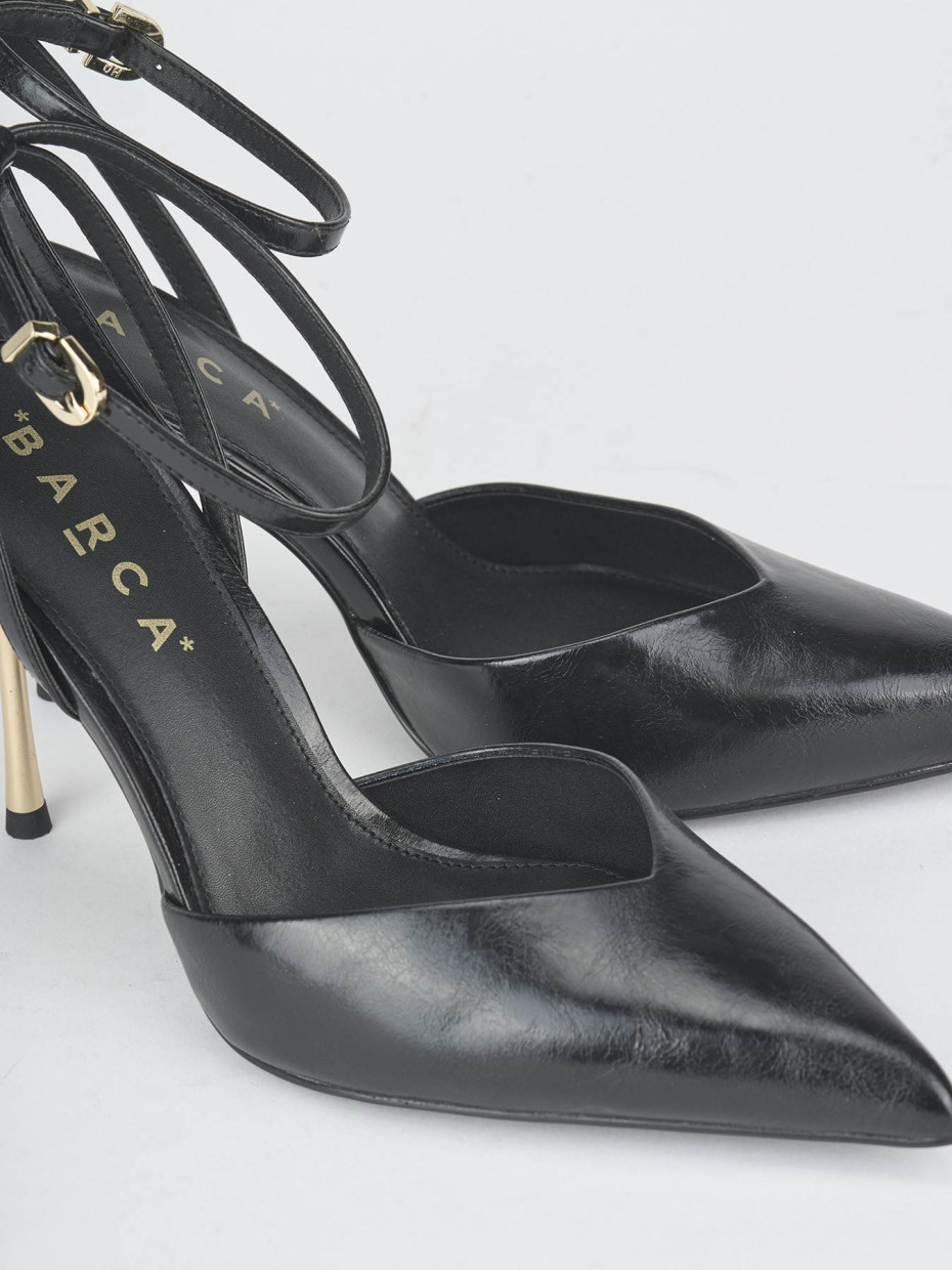 Décolleté tacco 9cm pelle sostenibile nero