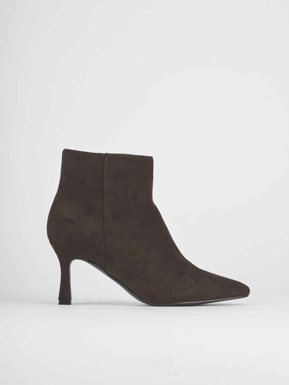 Stivaletti tacco 7cm camoscio testa