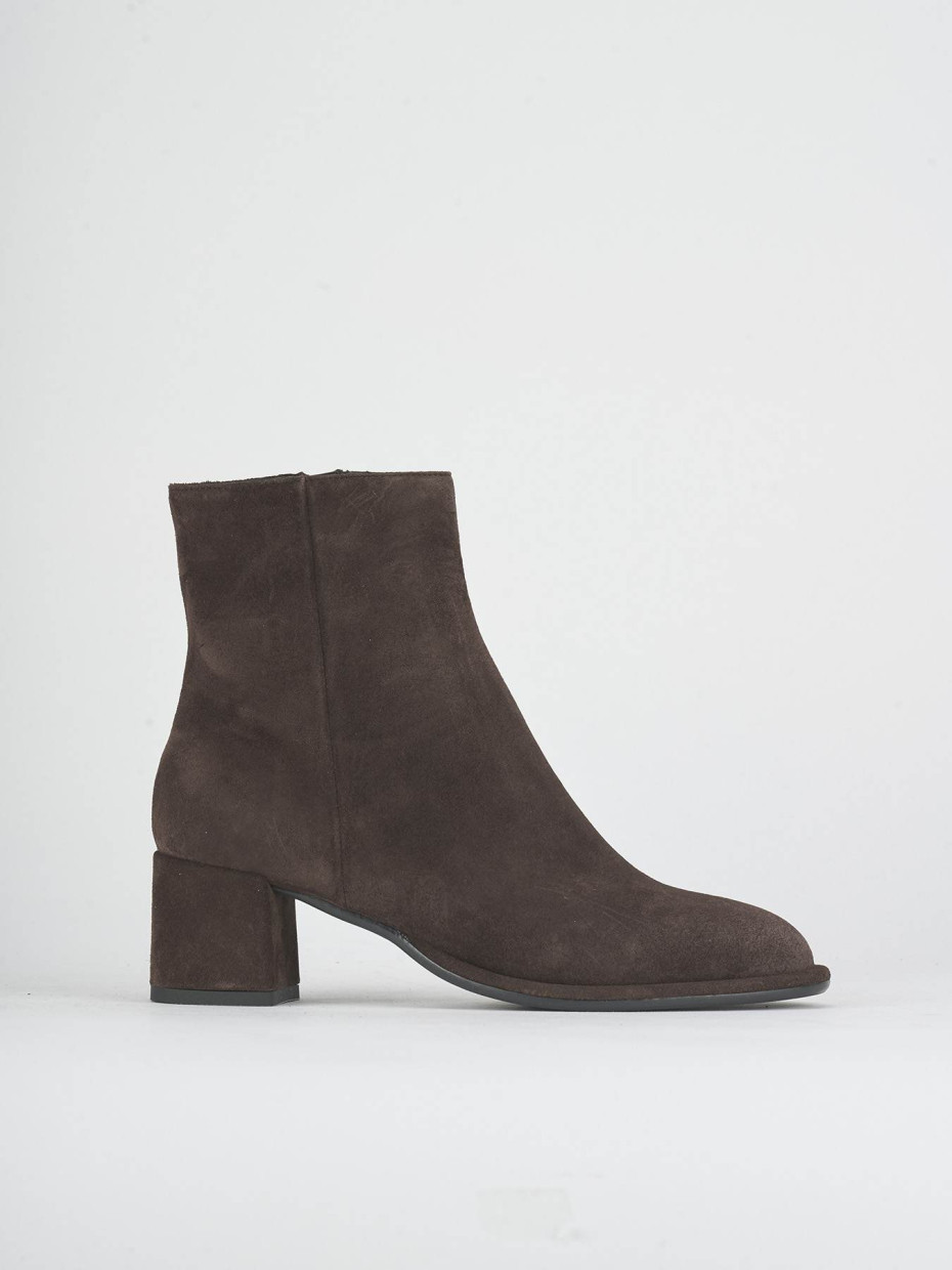 Stivaletti tacco 6cm camoscio testa