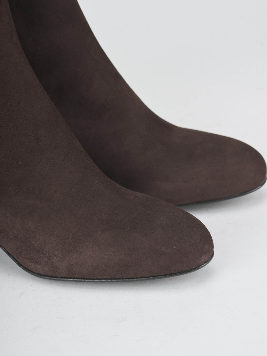 Stivaletti tacco 6cm camoscio testa