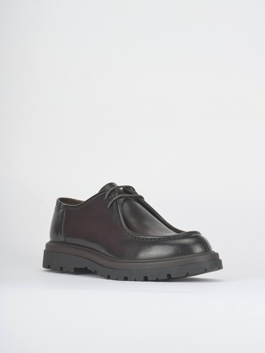 Lace-up shoes dark brown leather