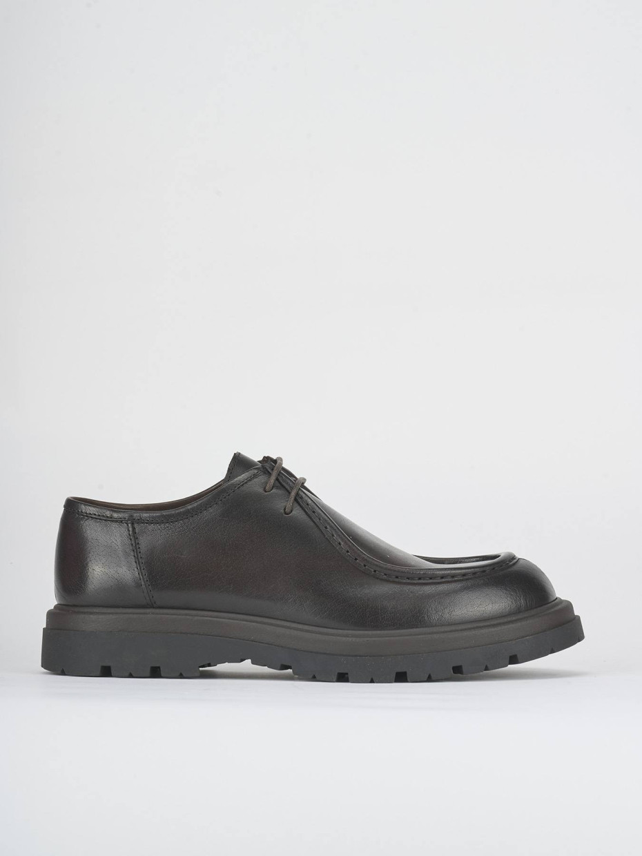 Lace-up shoes dark brown leather