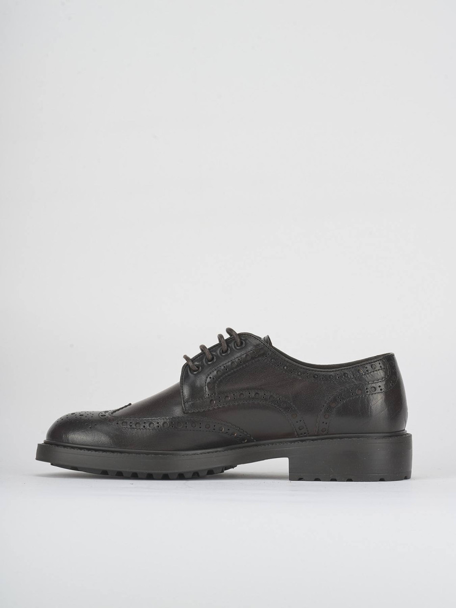 Lace-up shoes dark brown leather