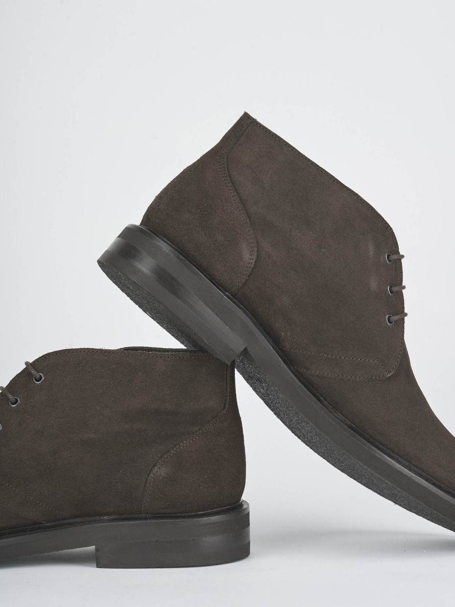 Ankle boots dark brown suede