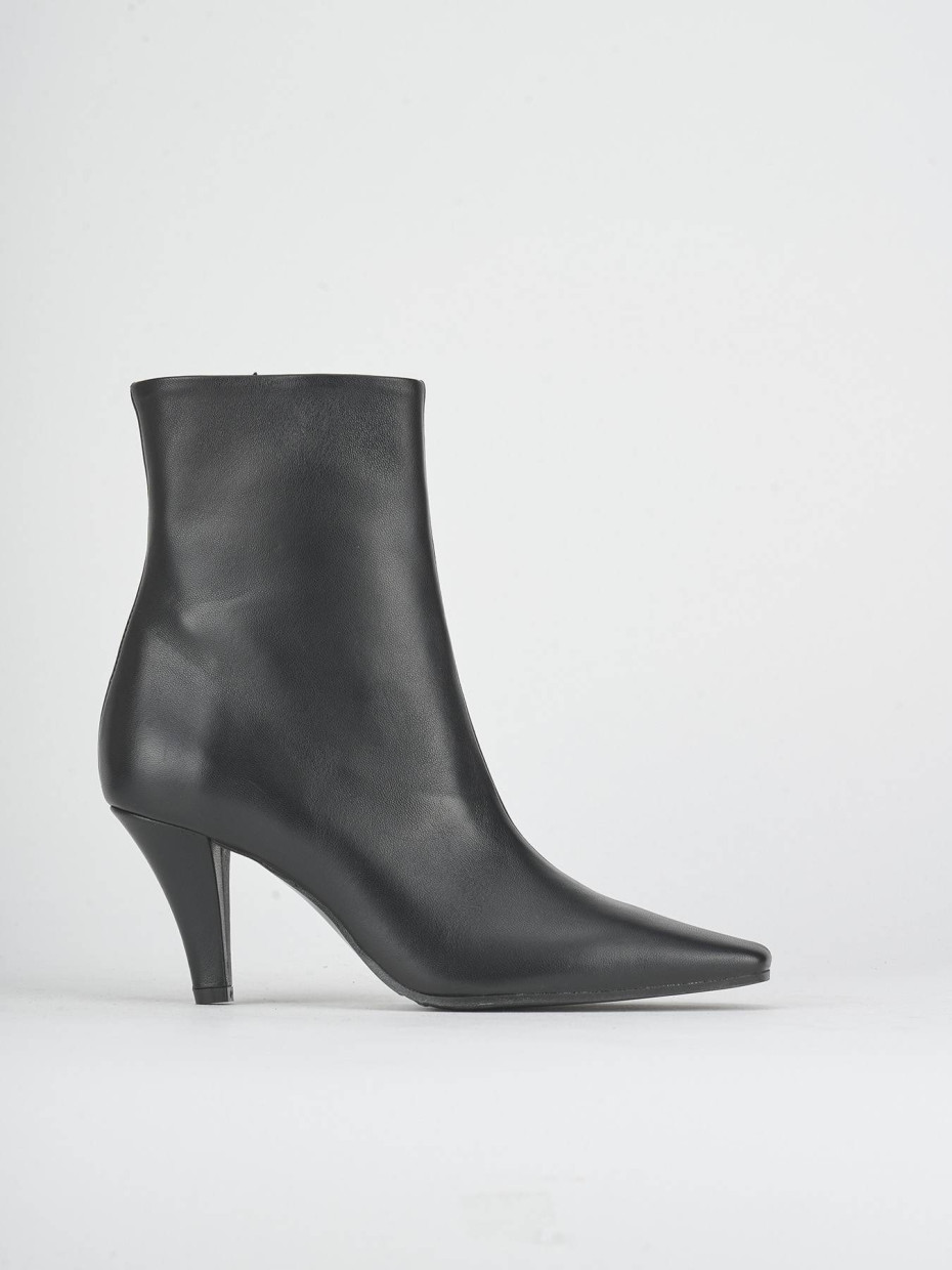 Stivaletti tacco 7cm pelle nero