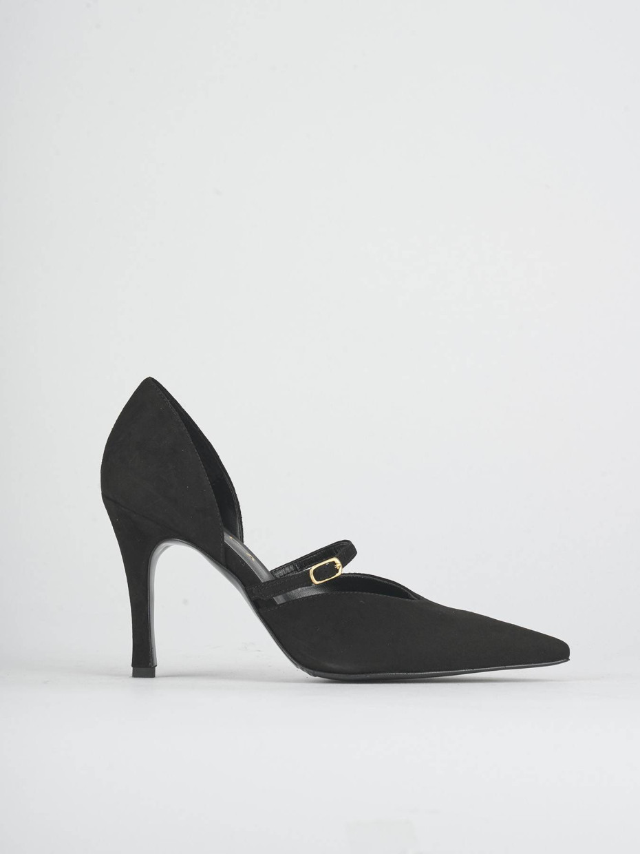 Zapatos de salón tacón 7 cm negro ante